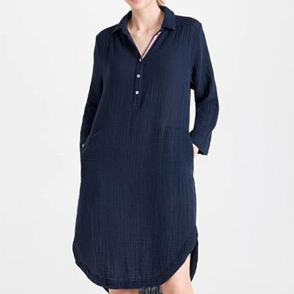 SUNDRY Dresses & Skirts - New SUNDRY Anthropologie shirtdress navy Lightweight Gauze beach cover up